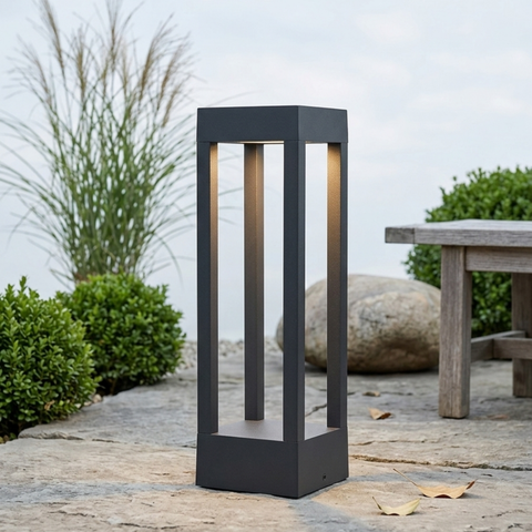 Weather-Resistant Iron and Polycarbonate LED Outdoor Path Light
