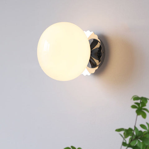 Glass Globe Wall Sconce with Plug-In or Hardwired Setup