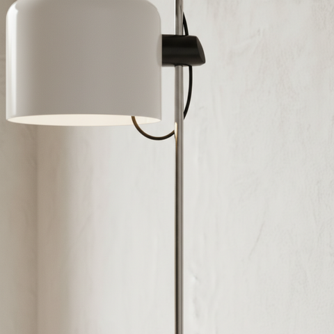 Floor Lamp with Adjustable Rounded Shade and Foot Switch Control