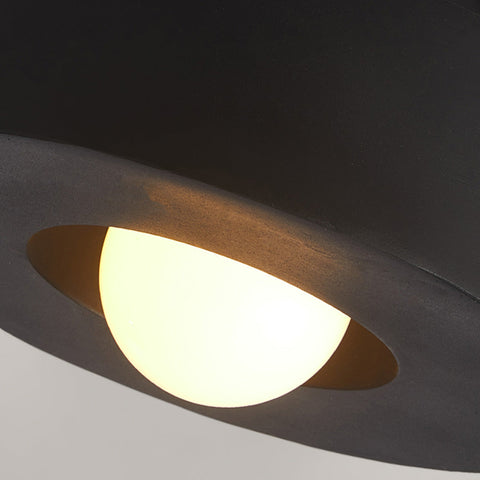 Round Polystyrene Flush-Mount Ceiling Light