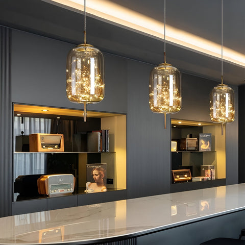 Pendant Light with Modern Glass Shade