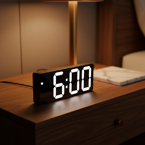 Digital Alarm Clock with LED Time and Temperature Display