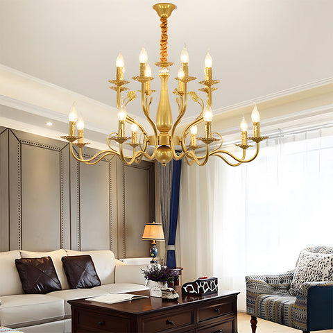 Contemporary Multi-Light Chandelier with Curved Design