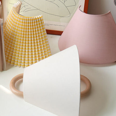 Pleated Wood Wall Sconce with Semicircular Fabric Shade for Bedrooms
