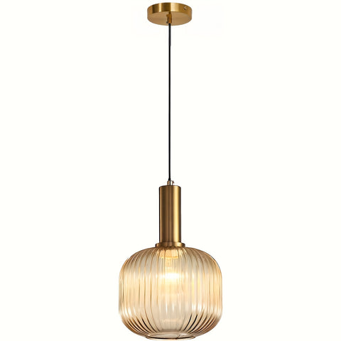 Modern Ribbed Glass Pendant Light