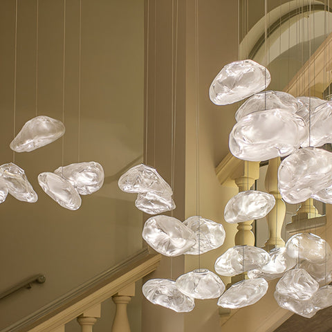 Organic Glass Cloud Pendant Light