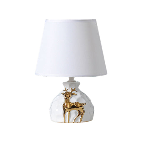 Decorative Deer Table Lamp with Fabric Shade