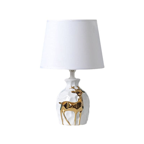Decorative Deer Table Lamp with Fabric Shade
