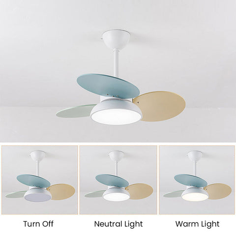 Ceiling Fan with Wood Blades and Integrated LED Light