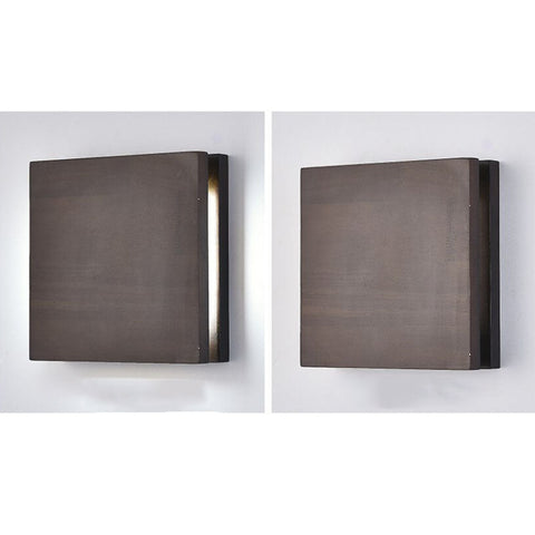 Rubberwood LED Wall Light with Acrylic Diffuser and Geometric Form