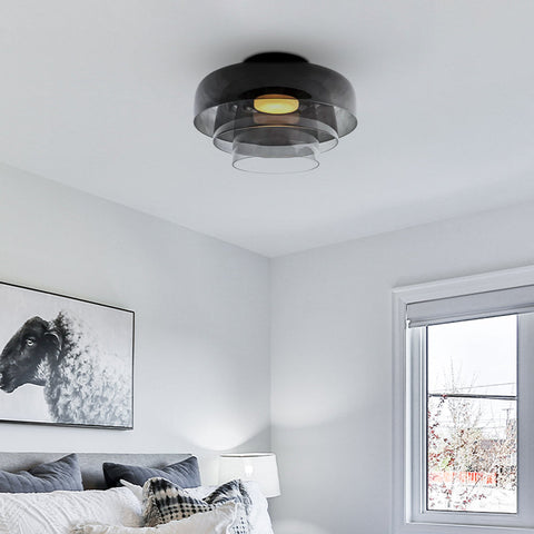 Modern Layered Glass LED Ceiling Light for Contemporary Living Spaces
