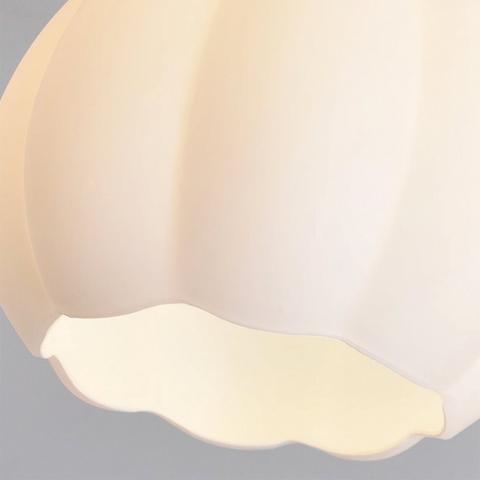 Glass Pumpkin Ceiling Light with Scalloped Shade