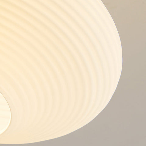 Modern Semi-Flush Ceiling Light with Walnut Wood and Glass Shade