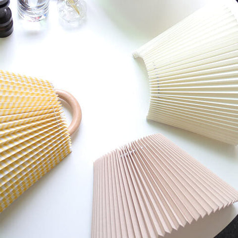 Pleated Wood Wall Sconce with Semicircular Fabric Shade for Bedrooms