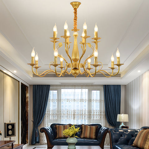 Contemporary Multi-Light Chandelier with Curved Design