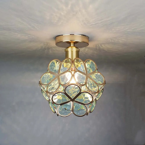 Floral Acrylic Ceiling Light with Decorative Crystal-Inspired Design