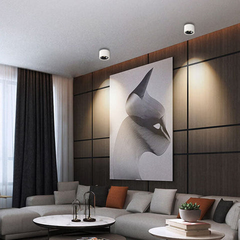 Adjustable Round LED Ceiling Spotlight with Focused Beam for Interiors