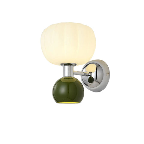 Wall Light with Glass Globe and Rounded Two-Tone Accent