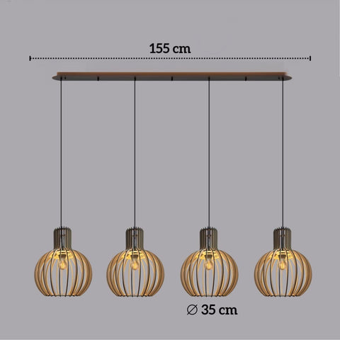 Scandinavian Wood Pendant Light for Kitchen Islands and Dining Rooms