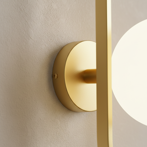 Wall Sconce with Oval Metal Frame and Glass Globe Shade