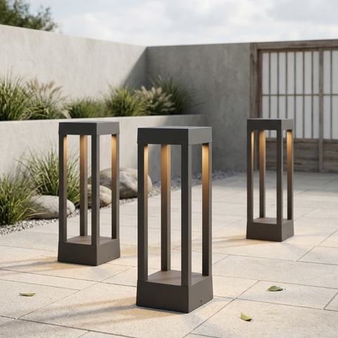 Weather-Resistant Iron and Polycarbonate LED Outdoor Path Light
