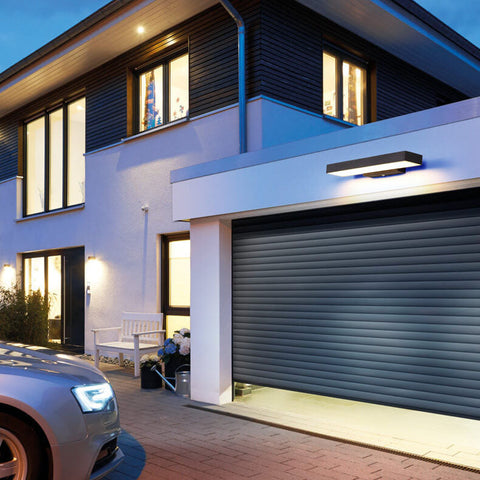 Flat LED Sensor Outdoor Wall Light with Weatherproof Housing