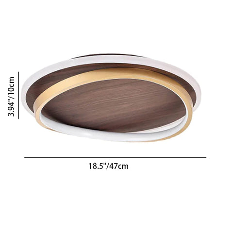 Scandinavian LED Ceiling Light with Wood-Look Finish for Modern Interiors
