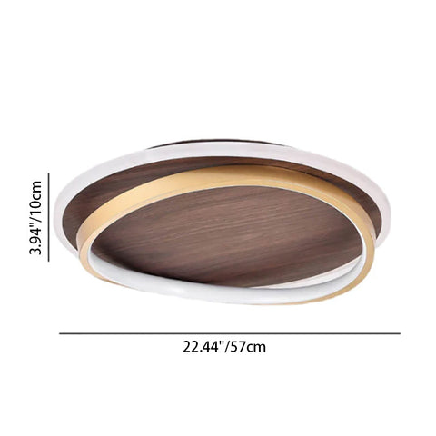 Scandinavian LED Ceiling Light with Wood-Look Finish for Modern Interiors