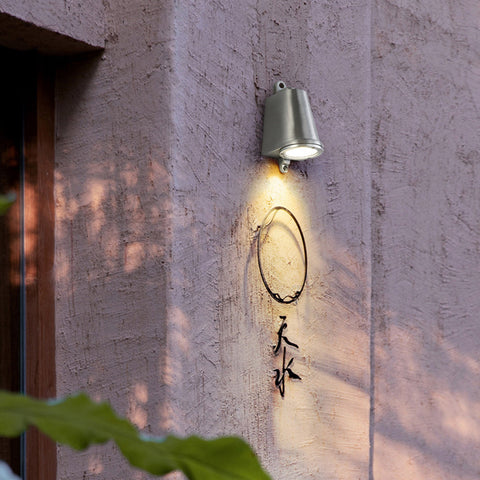 Outdoor Wall Light with Bell Shade and Focused LED Beam