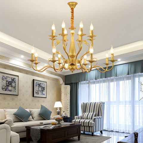 Contemporary Multi-Light Chandelier with Curved Design