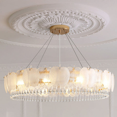 Crystal Glass Chandelier with Round Frame