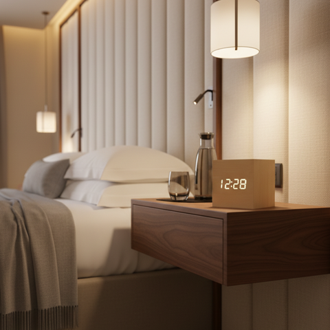 Digital Alarm Clock with Cube Design and Adjustable LED Display