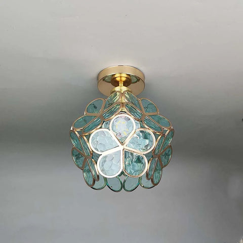 Floral Acrylic Ceiling Light with Decorative Crystal-Inspired Design