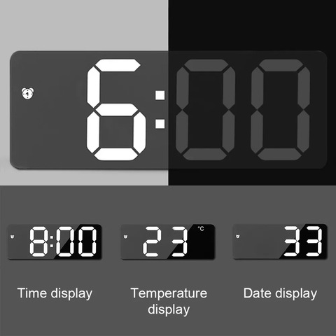 Digital Alarm Clock with LED Time and Temperature Display