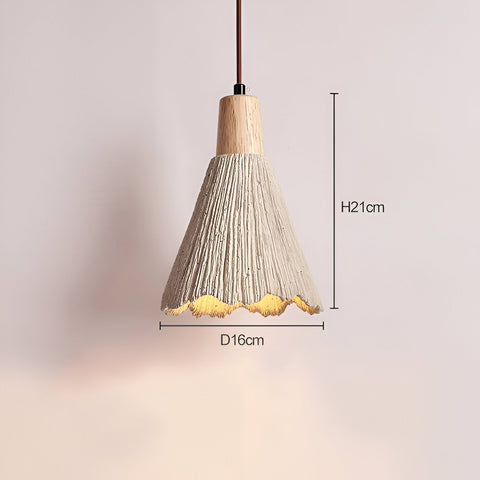 Pendant Light with Cement Shade and Wabi-Sabi Texture