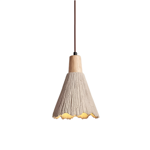 Pendant Light with Cement Shade and Wabi-Sabi Texture