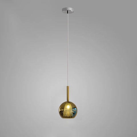 Round Glass Globe Pendant Light for Kitchen Islands and Dining Rooms