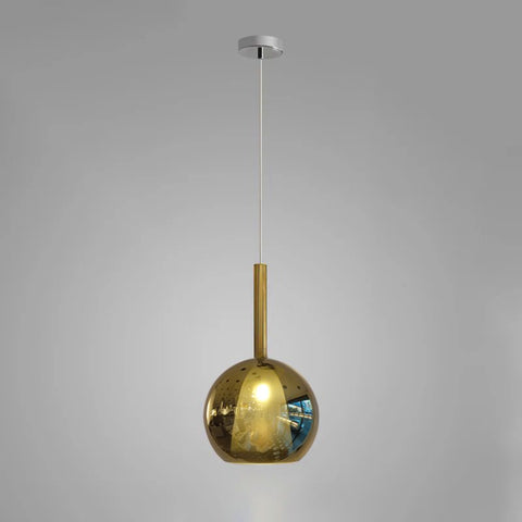 Round Glass Globe Pendant Light for Kitchen Islands and Dining Rooms