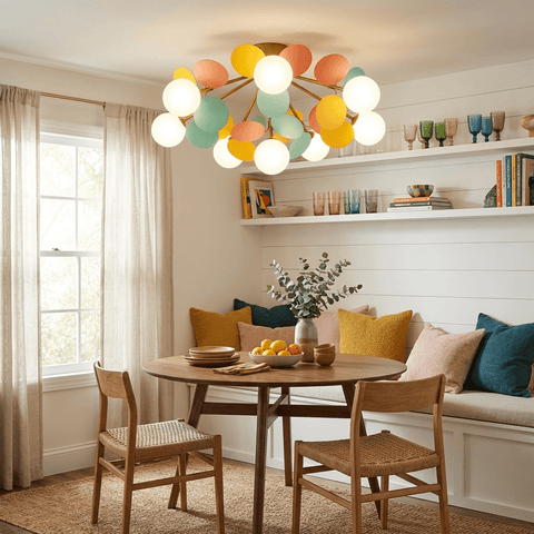 Round Macaron Ceiling Light with Playful Modern Discs