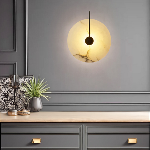 Natural Marble LED Wall Sconce for Bedrooms, Bathrooms, and Hallways