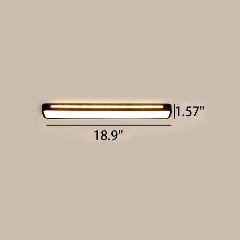Long LED Flush Mount Ceiling Light with Rounded Frame for Interiors