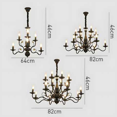 Contemporary Multi-Light Chandelier with Curved Design