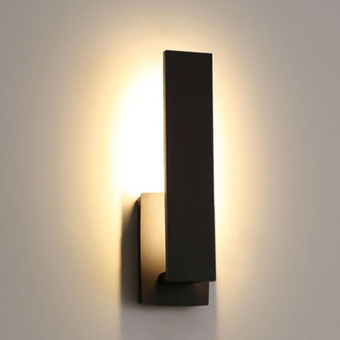 Outdoor Wall Sconce with Offset Metal Panel and LED Backlight