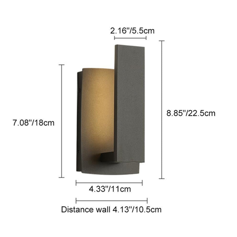 Outdoor Wall Sconce with Offset Metal Panel and LED Backlight