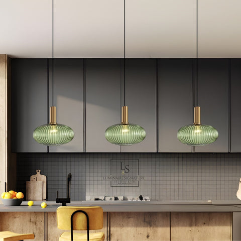 Vintage Tinted Glass Pendant Light for Kitchens and Dining Rooms