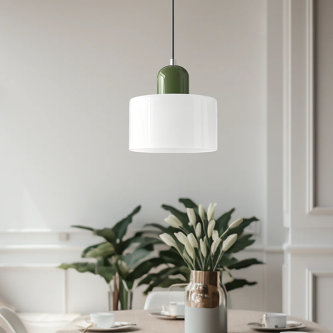 Retro Glass Pendant Light with Adjustable Cord for Ambient Lighting