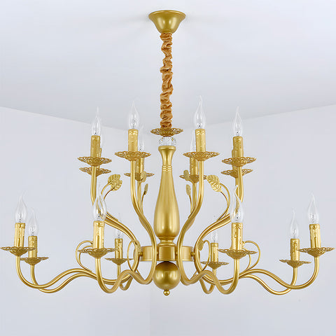 Contemporary Multi-Light Chandelier with Curved Design