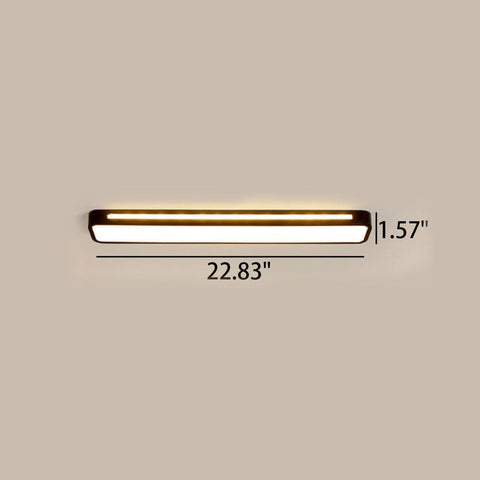 Long LED Flush Mount Ceiling Light with Rounded Frame for Interiors