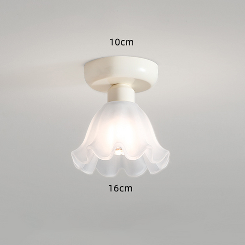Glass Pumpkin Ceiling Light with Scalloped Shade