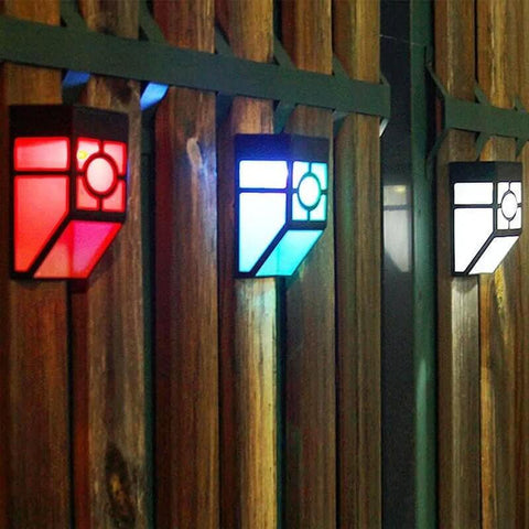 Solar LED Outdoor Wall Lights with Automatic Dusk Lighting, Set of Two